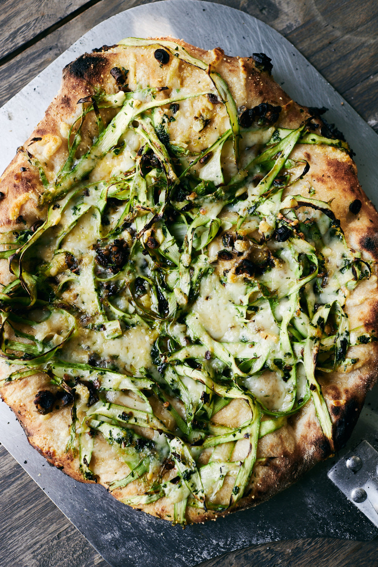 Crispy Scallion Asparagus Pizza