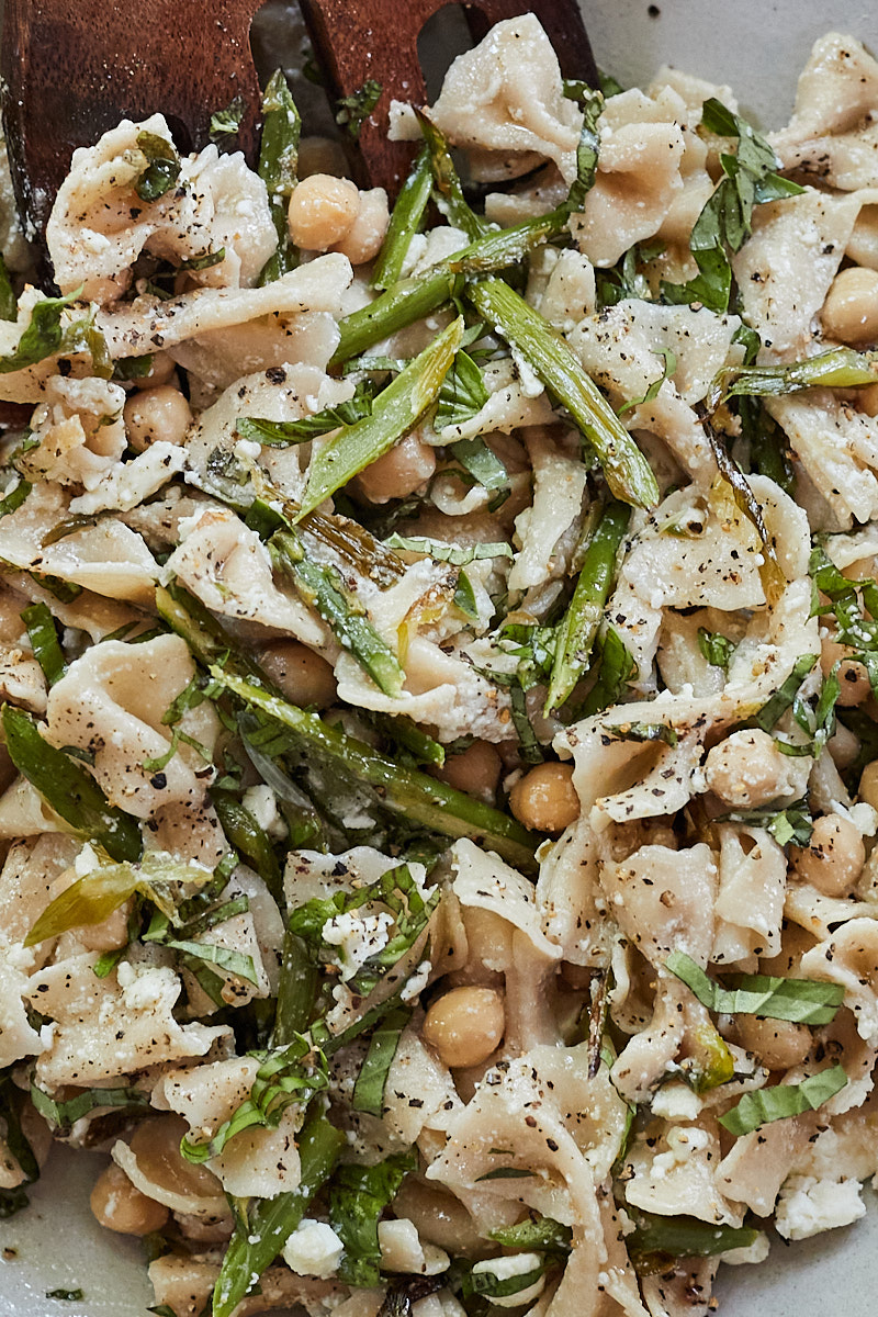 Asparagus Pasta Salad with Garlic-Preserved Lemon Dressing