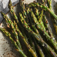 Close-up of grilled asparagus